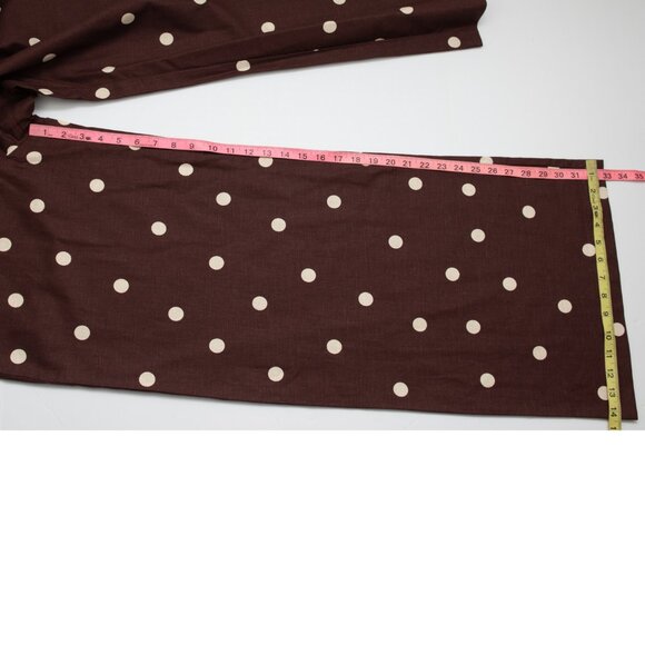 Sezane Camillo Trousers Polka Dot Pants Wide Leg Ecru Chocolate Brown Sz 42 New - Picture 7 of 8
